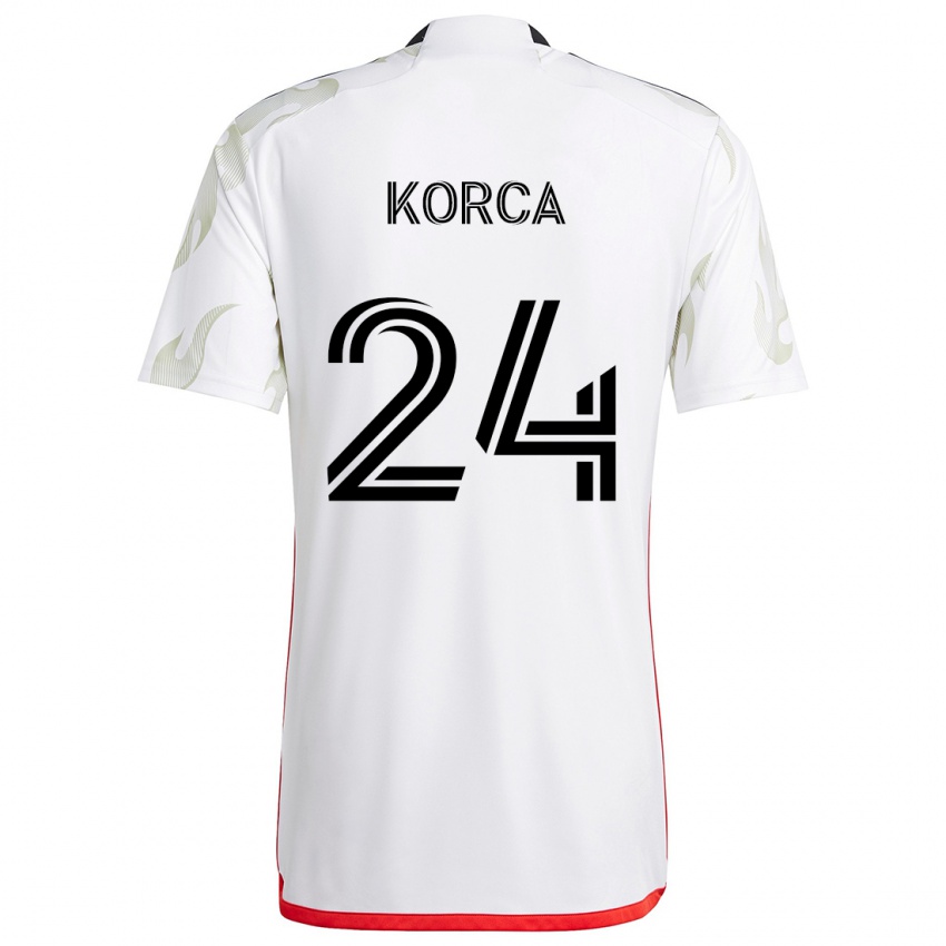 Niño Camiseta Amet Korca #24 Blanco Rojo Negro 2ª Equipación 2024/25 La Camisa Perú