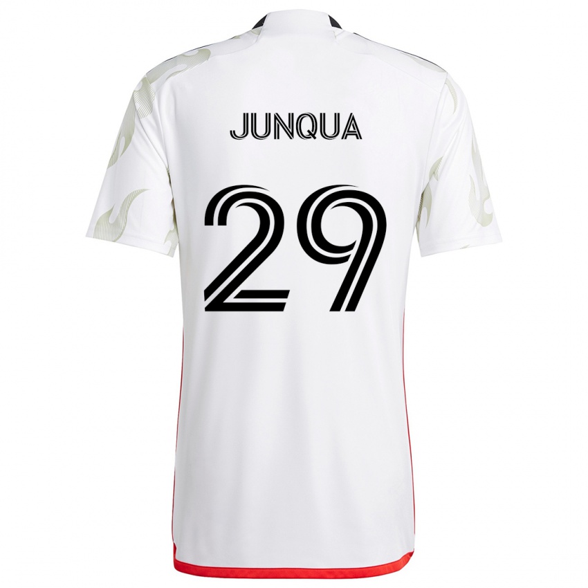 Niño Camiseta Sam Junqua #29 Blanco Rojo Negro 2ª Equipación 2024/25 La Camisa Perú