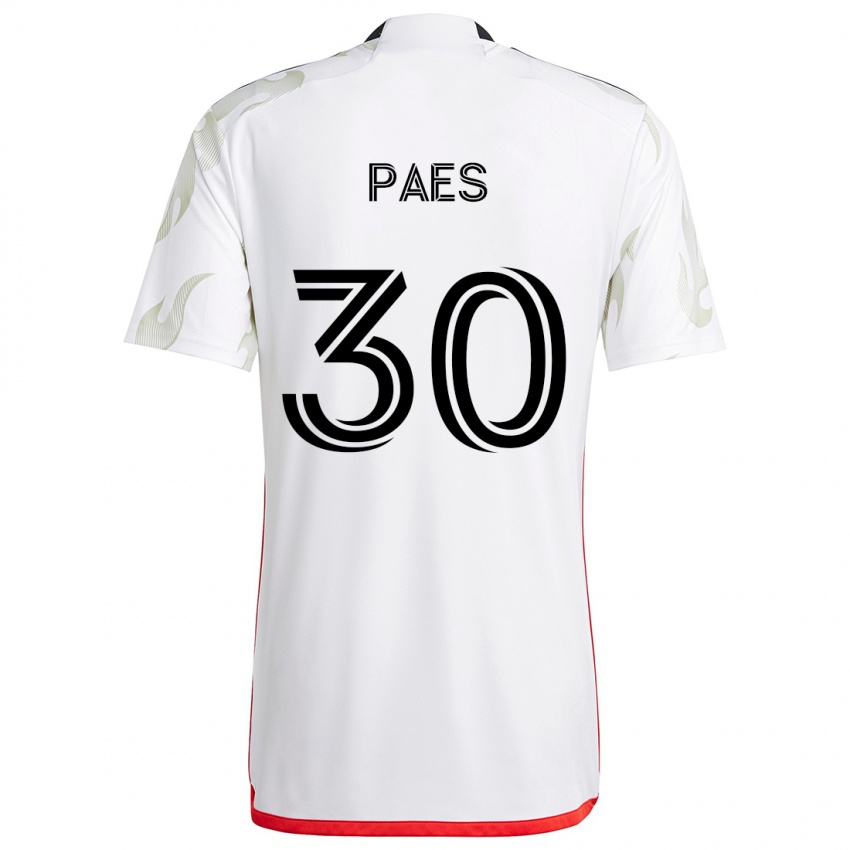 Niño Camiseta Maarten Paes #30 Blanco Rojo Negro 2ª Equipación 2024/25 La Camisa Perú