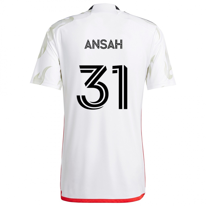 Niño Camiseta Eugene Ansah #31 Blanco Rojo Negro 2ª Equipación 2024/25 La Camisa Perú