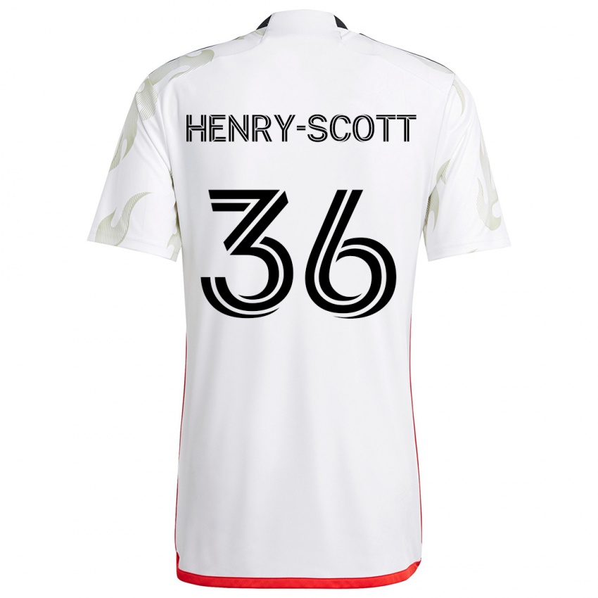 Niño Camiseta Malik Henry-Scott #36 Blanco Rojo Negro 2ª Equipación 2024/25 La Camisa Perú