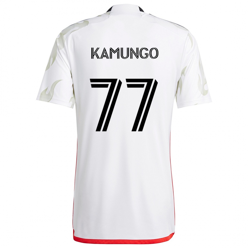 Niño Camiseta Bernard Kamungo #77 Blanco Rojo Negro 2ª Equipación 2024/25 La Camisa Perú