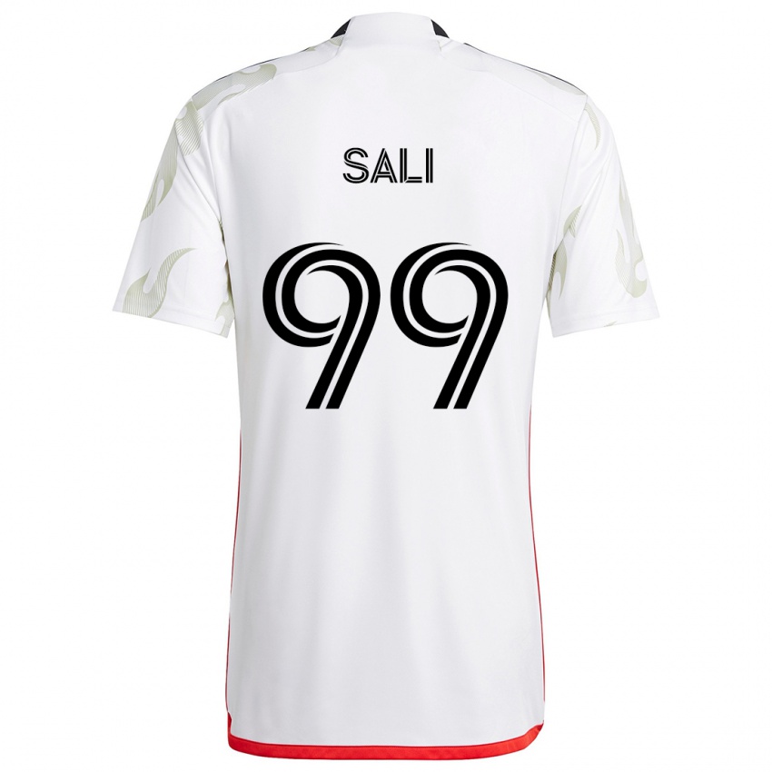 Niño Camiseta Enes Sali #99 Blanco Rojo Negro 2ª Equipación 2024/25 La Camisa Perú