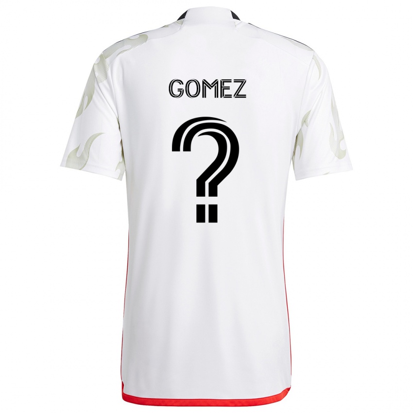 Niño Camiseta Victor Gomez #0 Blanco Rojo Negro 2ª Equipación 2024/25 La Camisa Perú