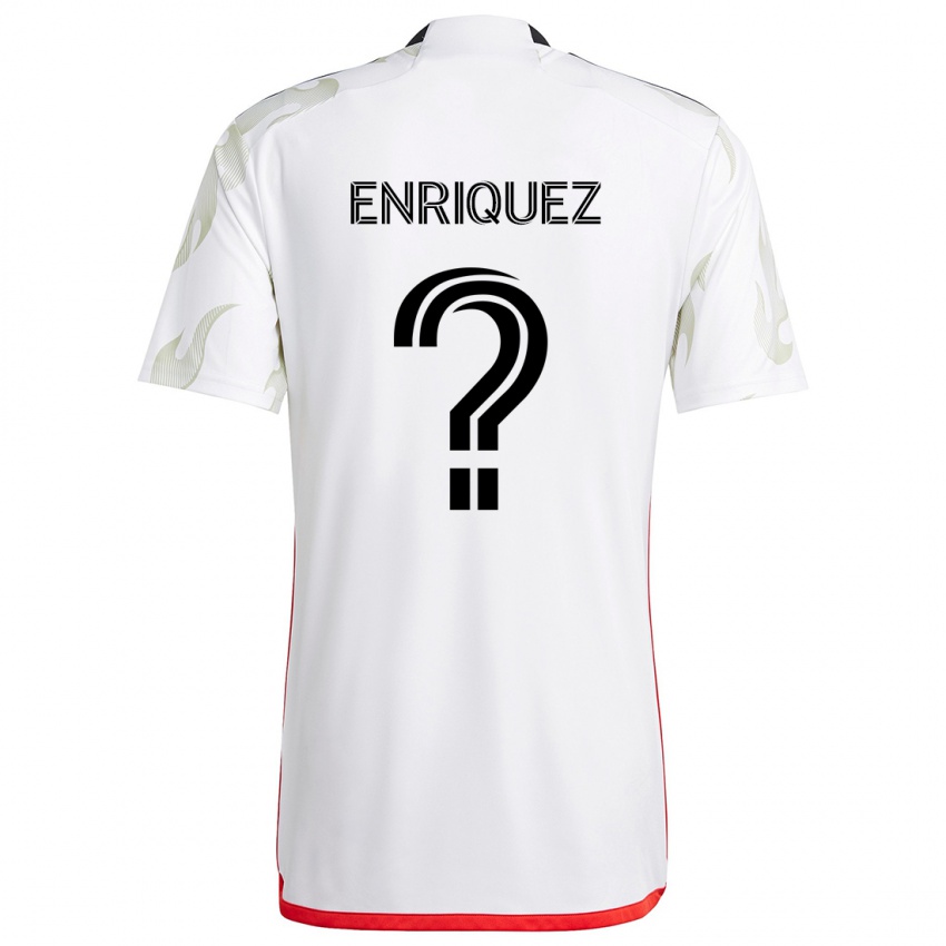 Niño Camiseta Fabian Enriquez #0 Blanco Rojo Negro 2ª Equipación 2024/25 La Camisa Perú