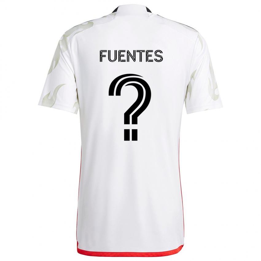 Niño Camiseta Josue Fuentes #0 Blanco Rojo Negro 2ª Equipación 2024/25 La Camisa Perú