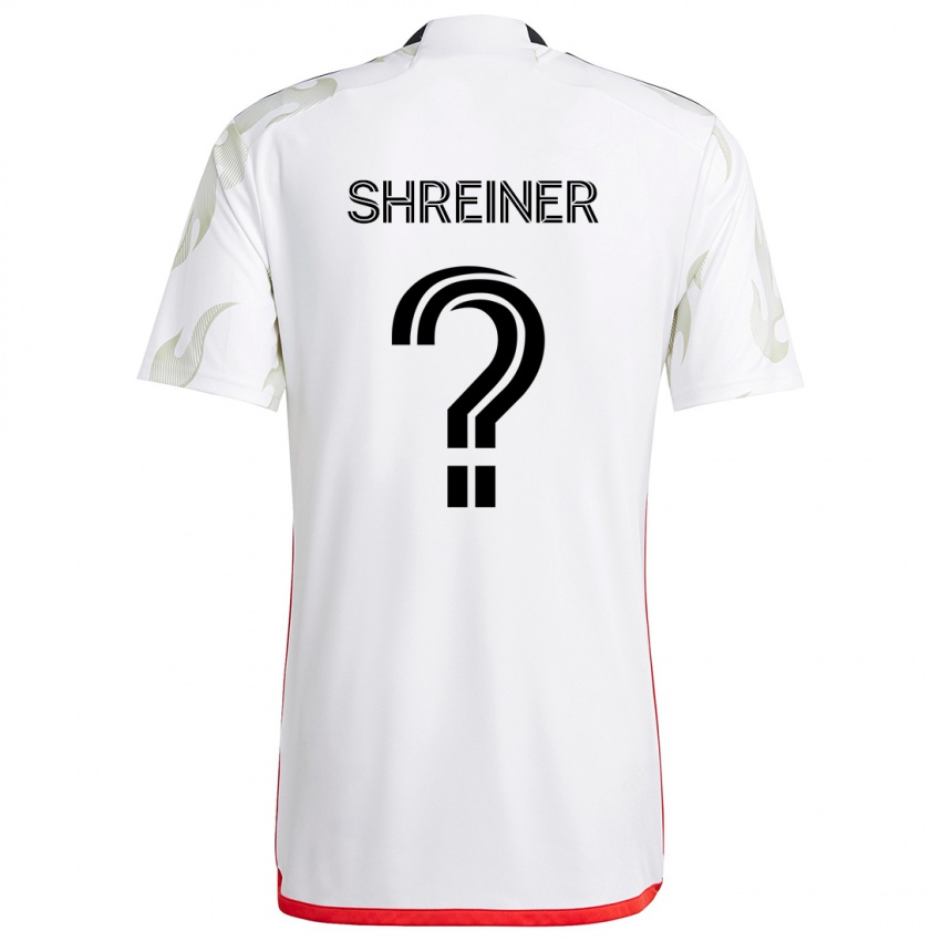 Niño Camiseta Luke Shreiner #0 Blanco Rojo Negro 2ª Equipación 2024/25 La Camisa Perú