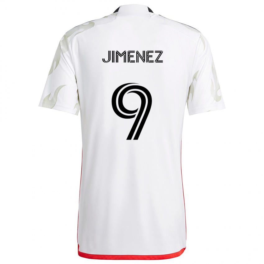 Niño Camiseta Jesús Jiménez #9 Blanco Rojo Negro 2ª Equipación 2024/25 La Camisa Perú