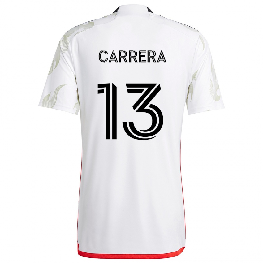 Niño Camiseta Antonio Carrera #13 Blanco Rojo Negro 2ª Equipación 2024/25 La Camisa Perú