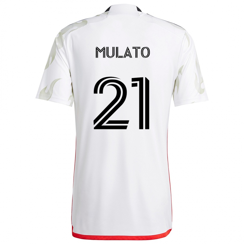 Niño Camiseta José Mulato #21 Blanco Rojo Negro 2ª Equipación 2024/25 La Camisa Perú