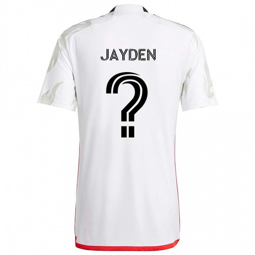 Niño Camiseta Rus Jayden #0 Blanco Rojo Negro 2ª Equipación 2024/25 La Camisa Perú