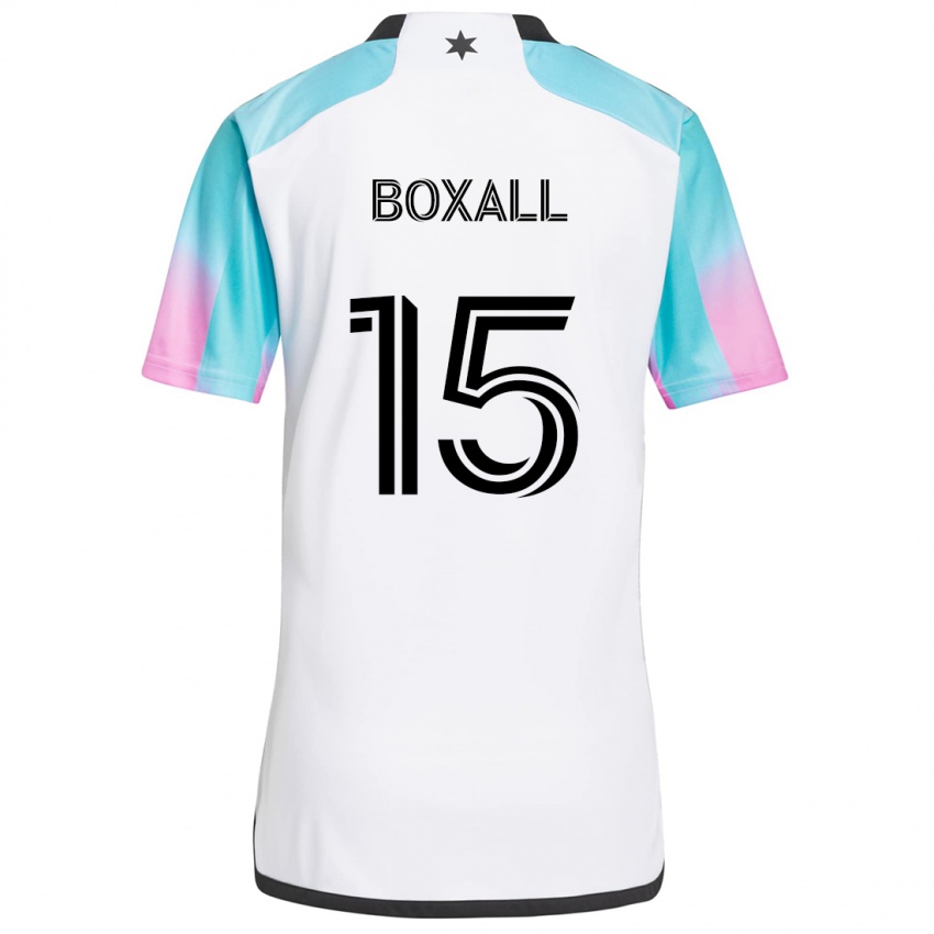 Niño Camiseta Michael Boxall #15 Blanco Azul Negro 2ª Equipación 2024/25 La Camisa Perú