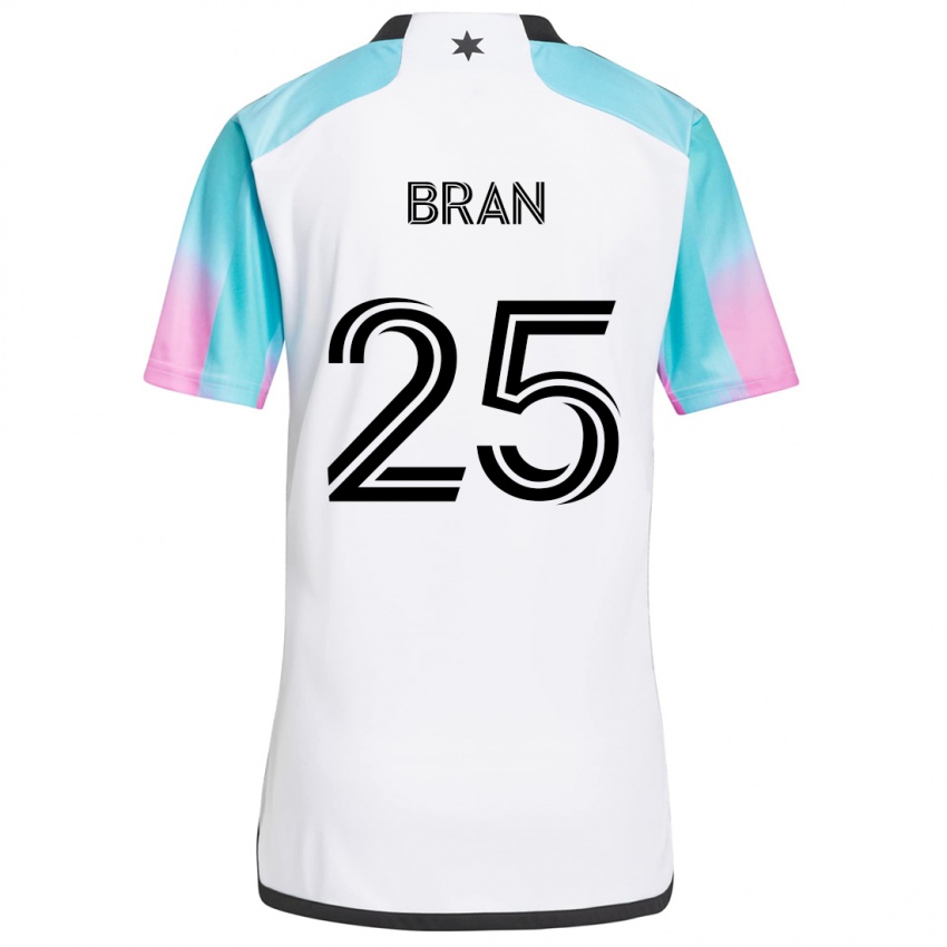 Niño Camiseta Alejandro Bran #25 Blanco Azul Negro 2ª Equipación 2024/25 La Camisa Perú