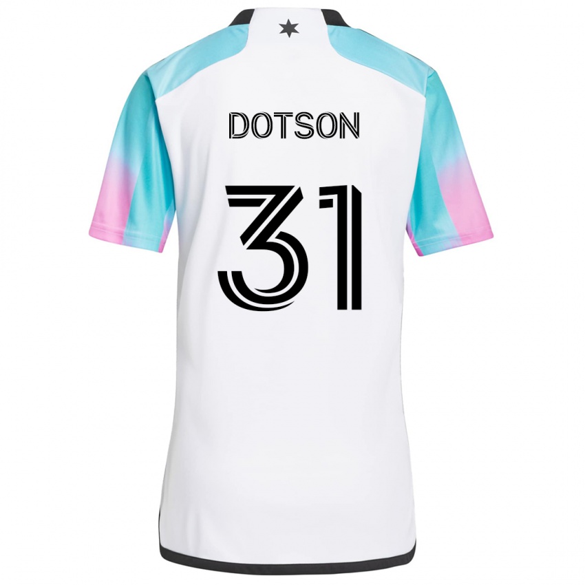 Niño Camiseta Hassani Dotson #31 Blanco Azul Negro 2ª Equipación 2024/25 La Camisa Perú