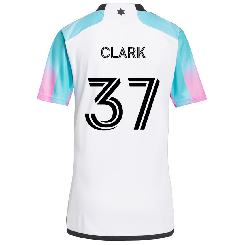 Niño Camiseta Caden Clark #37 Blanco Azul Negro 2ª Equipación 2024/25 La Camisa Perú