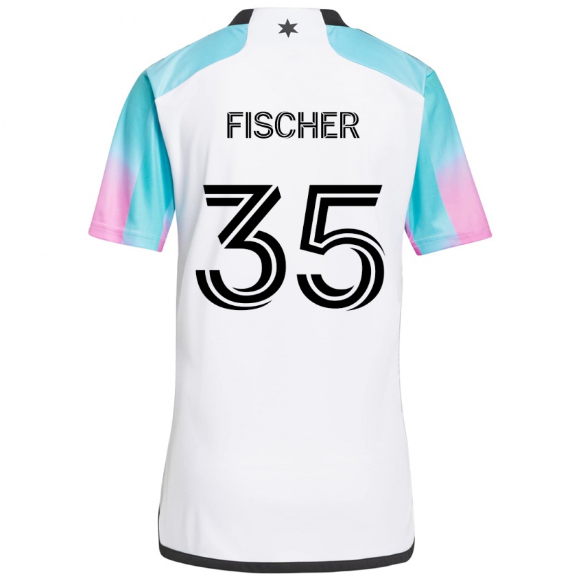 Niño Camiseta Britton Fischer #35 Blanco Azul Negro 2ª Equipación 2024/25 La Camisa Perú