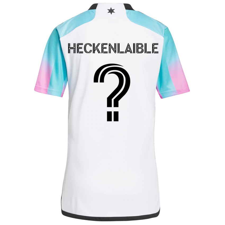 Niño Camiseta Andrew Heckenlaible #0 Blanco Azul Negro 2ª Equipación 2024/25 La Camisa Perú