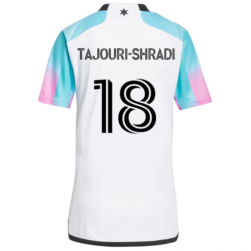 Niño Camiseta Ismael Tajouri-Shradi #18 Blanco Azul Negro 2ª Equipación 2024/25 La Camisa Perú