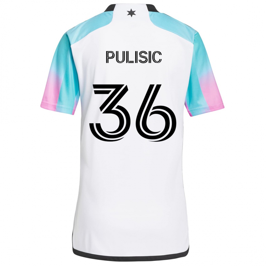 Niño Camiseta Will Pulisic #36 Blanco Azul Negro 2ª Equipación 2024/25 La Camisa Perú