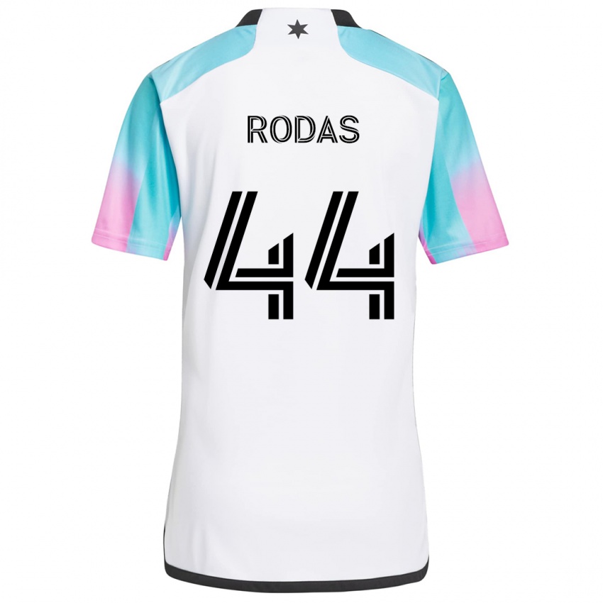 Niño Camiseta Geremy Rodas #44 Blanco Azul Negro 2ª Equipación 2024/25 La Camisa Perú