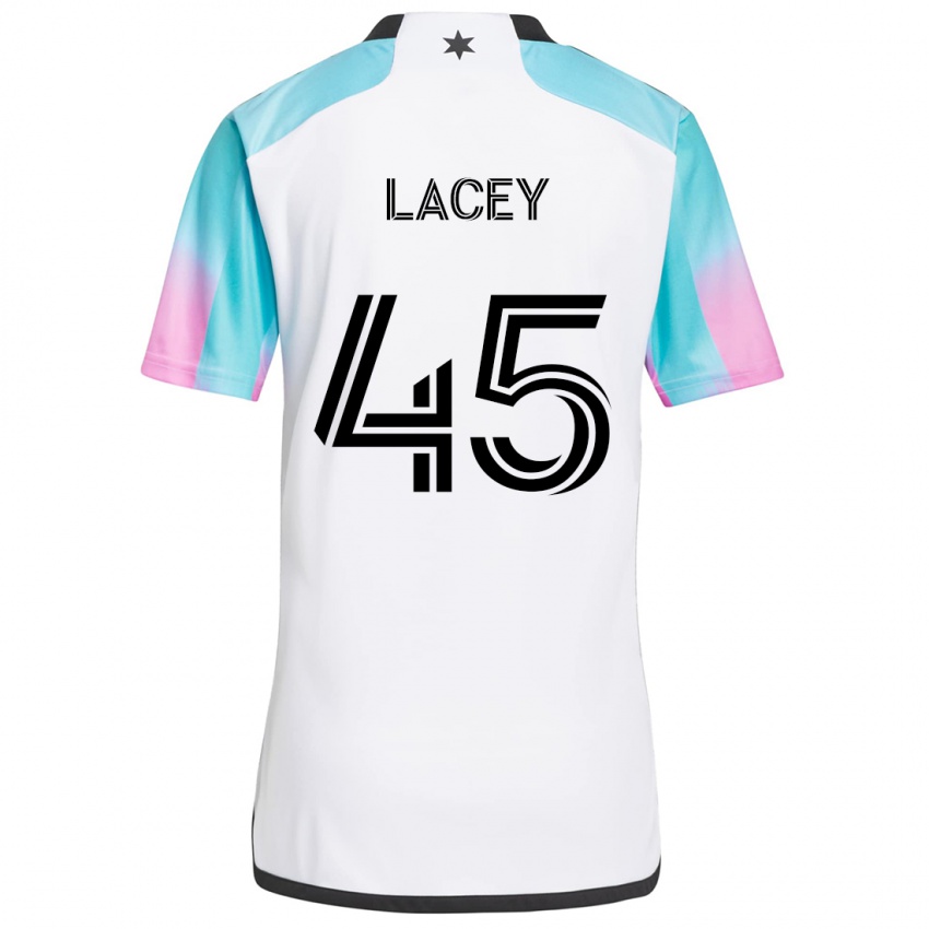 Niño Camiseta Kameron Lacey #45 Blanco Azul Negro 2ª Equipación 2024/25 La Camisa Perú