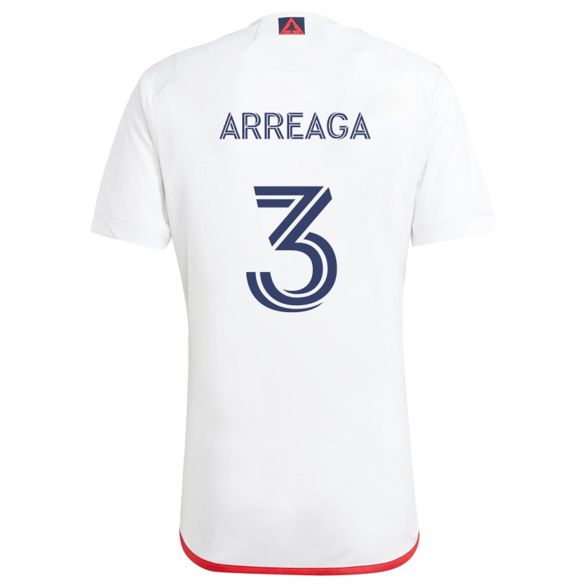 Niño Camiseta Xavier Arreaga #3 Blanco Rojo 2ª Equipación 2024/25 La Camisa Perú