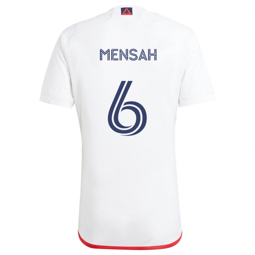 Niño Camiseta Jonathan Mensah #6 Blanco Rojo 2ª Equipación 2024/25 La Camisa Perú