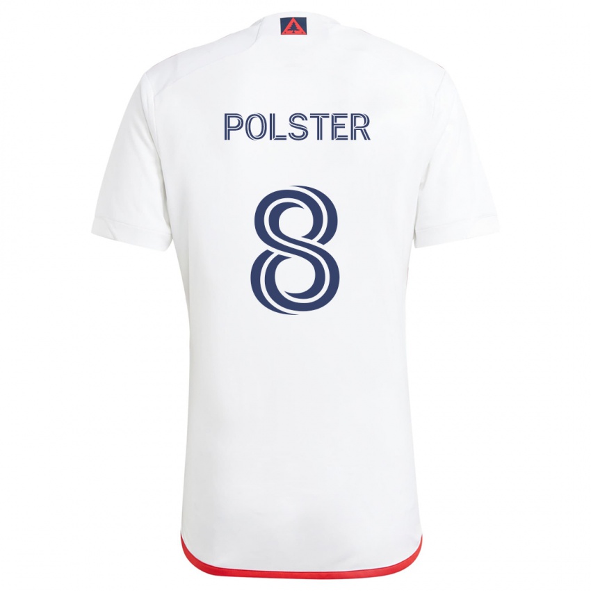 Niño Camiseta Matt Polster #8 Blanco Rojo 2ª Equipación 2024/25 La Camisa Perú