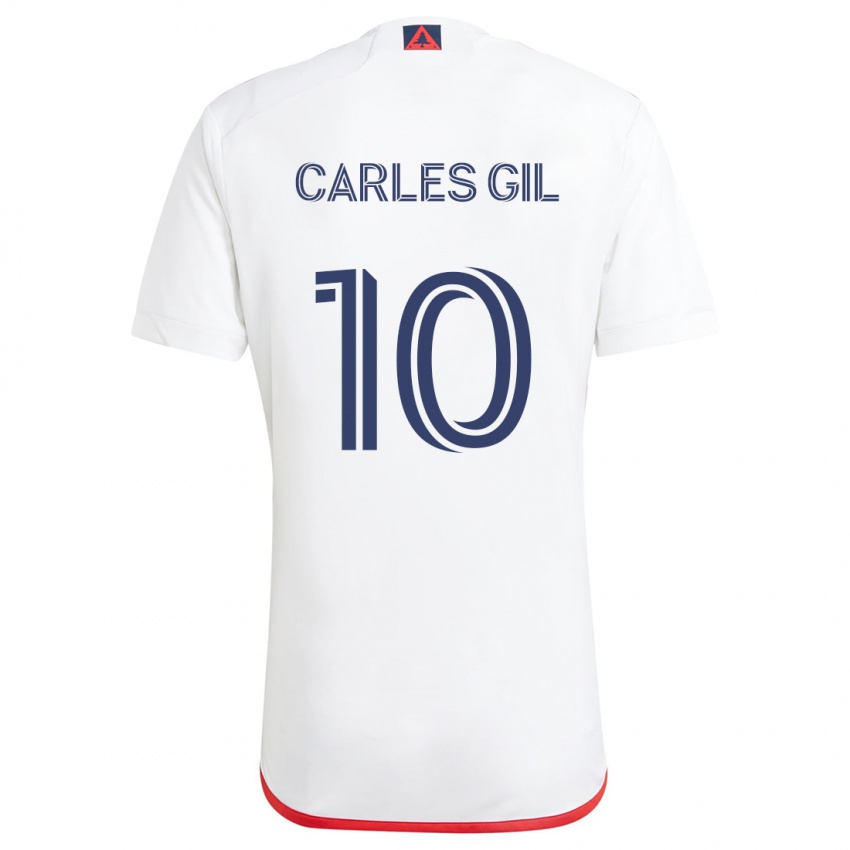 Niño Camiseta Carles Gil #10 Blanco Rojo 2ª Equipación 2024/25 La Camisa Perú