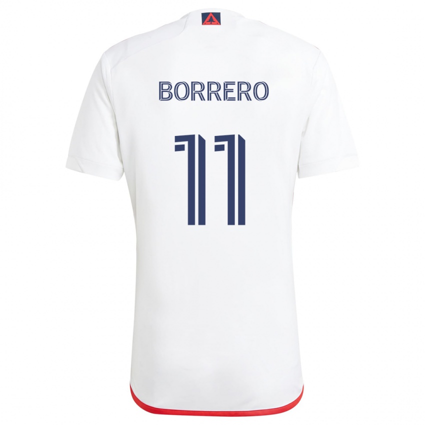 Niño Camiseta Dylan Borrero #11 Blanco Rojo 2ª Equipación 2024/25 La Camisa Perú