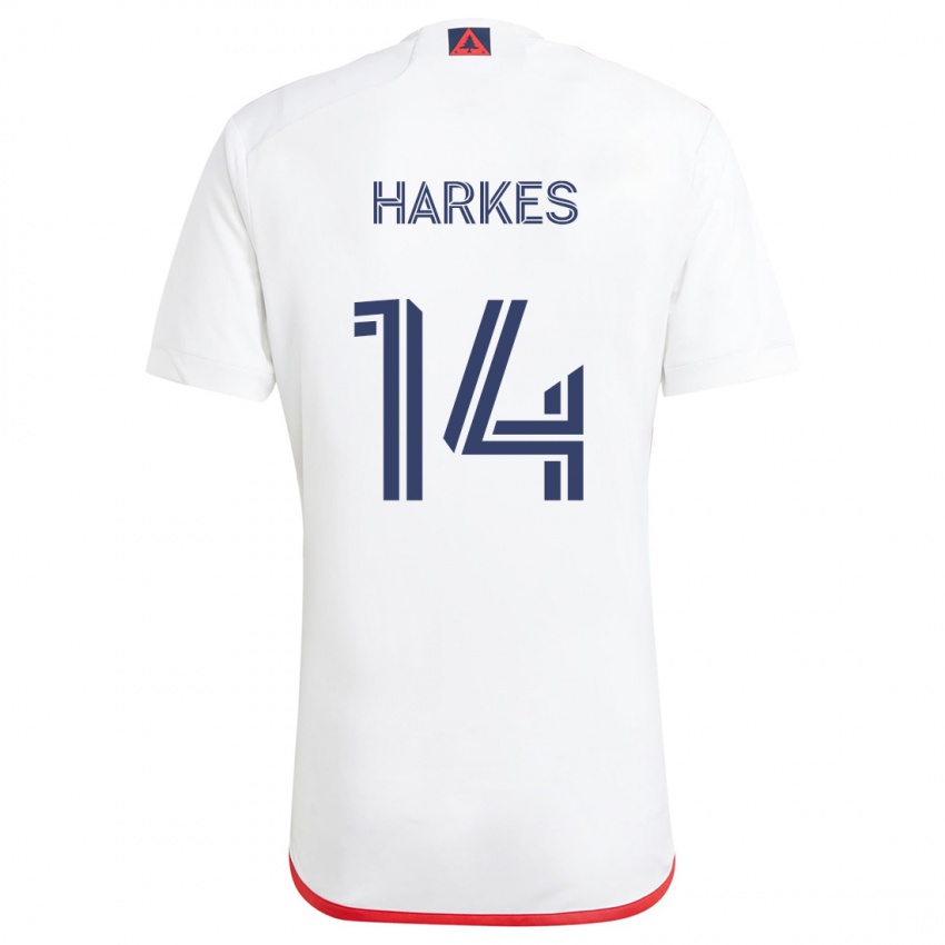 Niño Camiseta Ian Harkes #14 Blanco Rojo 2ª Equipación 2024/25 La Camisa Perú