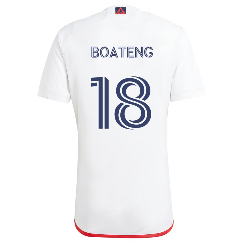 Niño Camiseta Emmanuel Boateng #18 Blanco Rojo 2ª Equipación 2024/25 La Camisa Perú