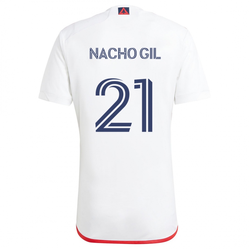 Niño Camiseta Nacho Gil #21 Blanco Rojo 2ª Equipación 2024/25 La Camisa Perú