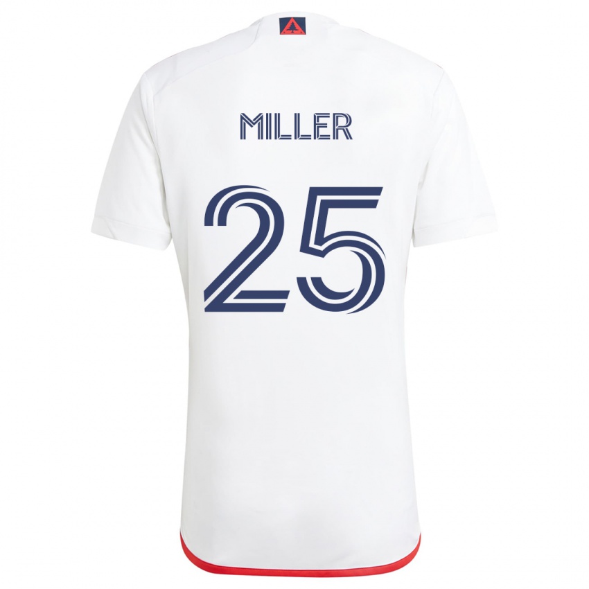 Niño Camiseta Peyton Miller #25 Blanco Rojo 2ª Equipación 2024/25 La Camisa Perú