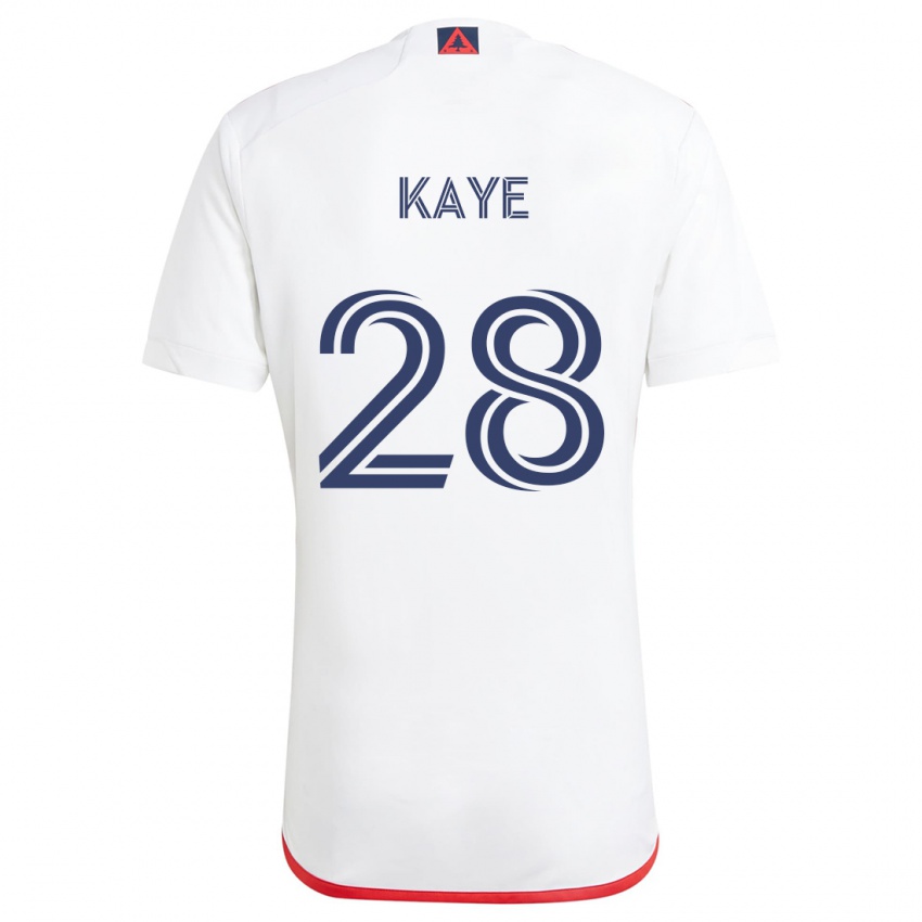 Niño Camiseta Mark-Anthony Kaye #28 Blanco Rojo 2ª Equipación 2024/25 La Camisa Perú