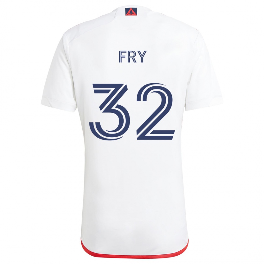 Niño Camiseta Malcolm Fry #32 Blanco Rojo 2ª Equipación 2024/25 La Camisa Perú