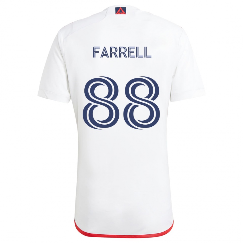 Niño Camiseta Andrew Farrell #88 Blanco Rojo 2ª Equipación 2024/25 La Camisa Perú