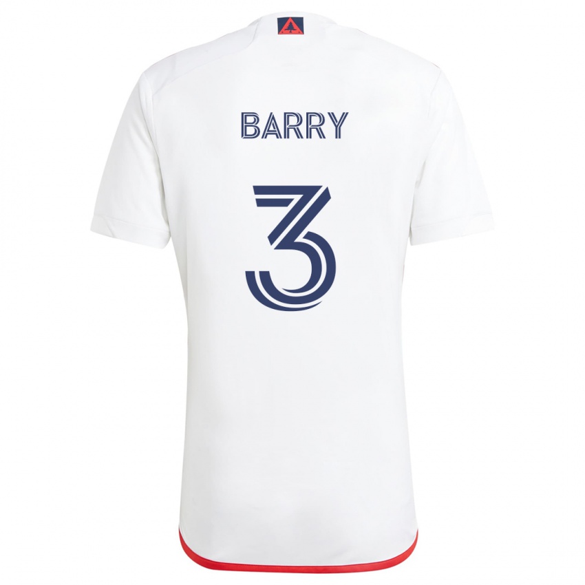 Niño Camiseta Hesron Barry #3 Blanco Rojo 2ª Equipación 2024/25 La Camisa Perú