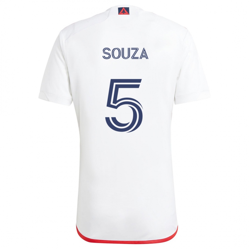 Niño Camiseta Victor Souza #5 Blanco Rojo 2ª Equipación 2024/25 La Camisa Perú