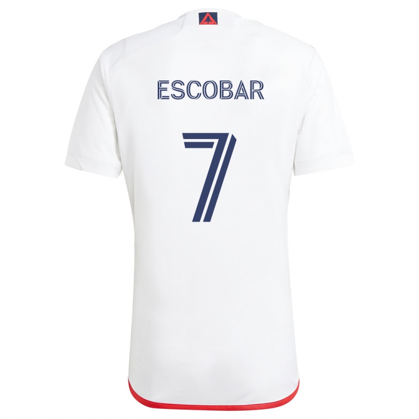 Niño Camiseta Olger Escobar #7 Blanco Rojo 2ª Equipación 2024/25 La Camisa Perú