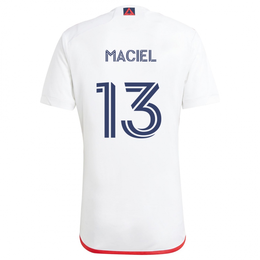 Niño Camiseta Maciel #13 Blanco Rojo 2ª Equipación 2024/25 La Camisa Perú