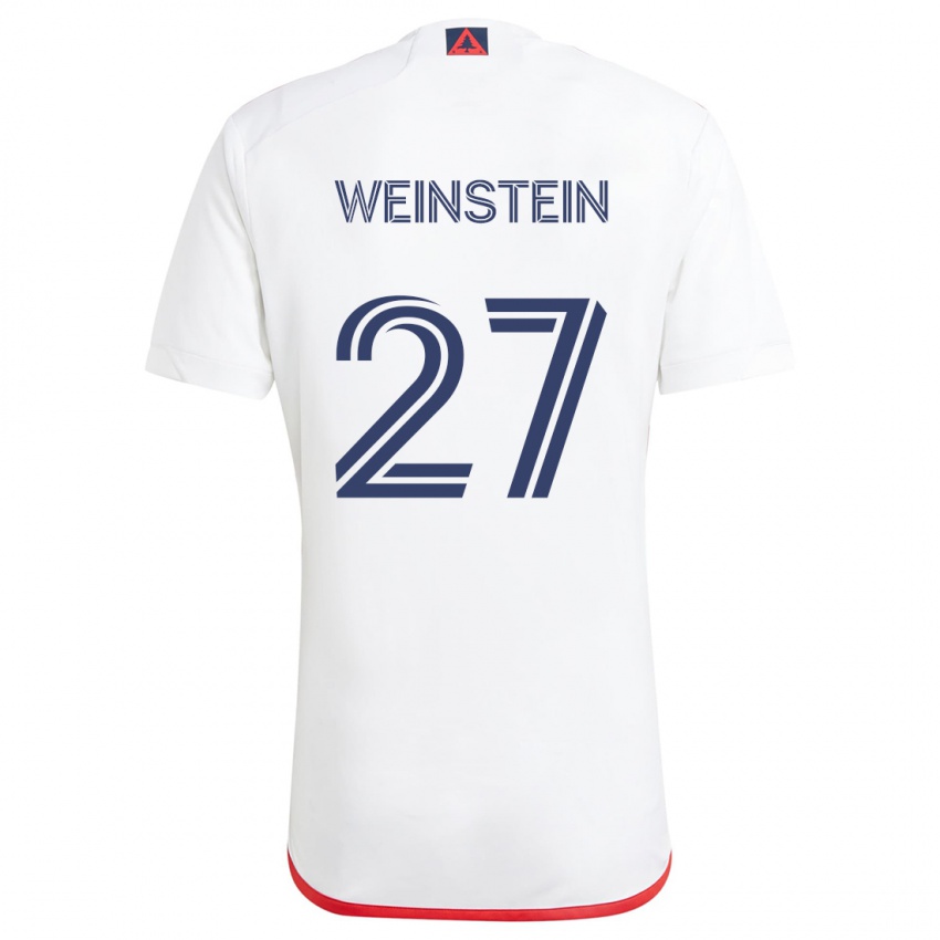 Niño Camiseta Max Weinstein #27 Blanco Rojo 2ª Equipación 2024/25 La Camisa Perú