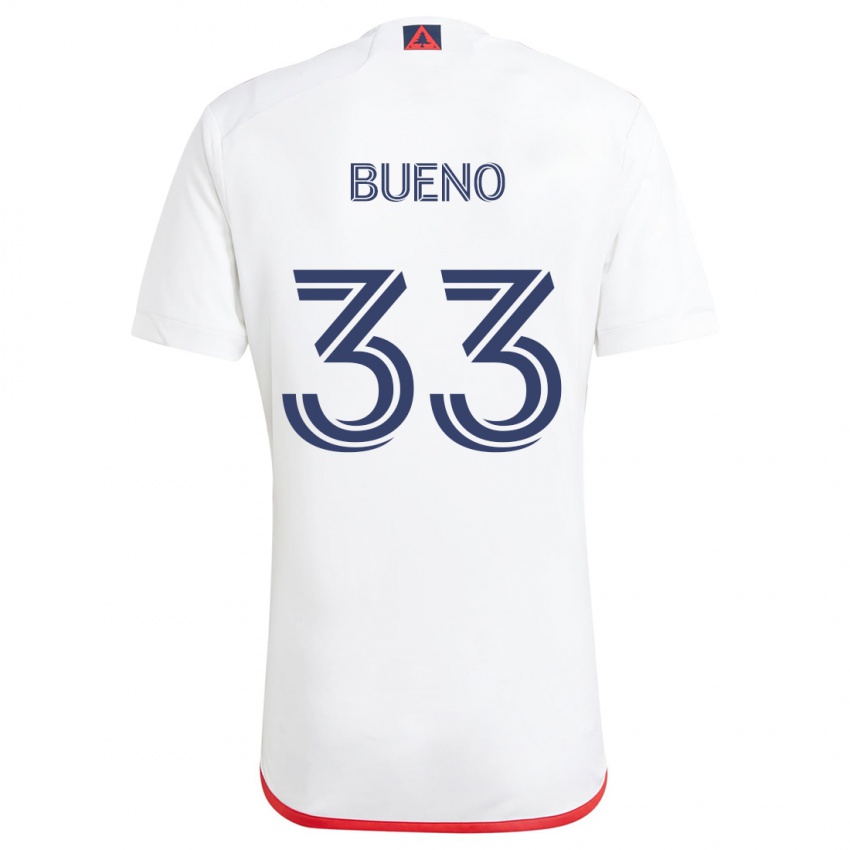 Niño Camiseta Brandonn Bueno #33 Blanco Rojo 2ª Equipación 2024/25 La Camisa Perú