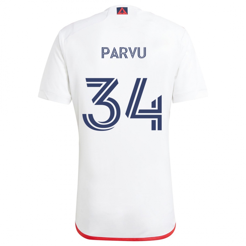 Niño Camiseta Alexandru Parvu #34 Blanco Rojo 2ª Equipación 2024/25 La Camisa Perú