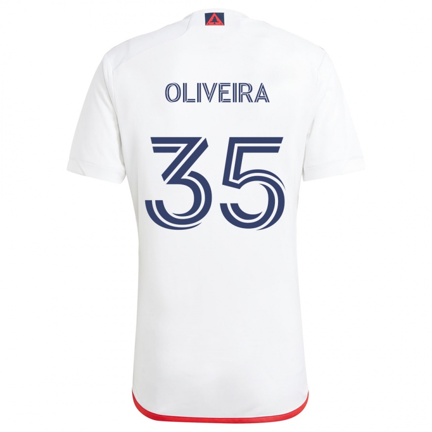 Niño Camiseta Cristiano Oliveira #35 Blanco Rojo 2ª Equipación 2024/25 La Camisa Perú