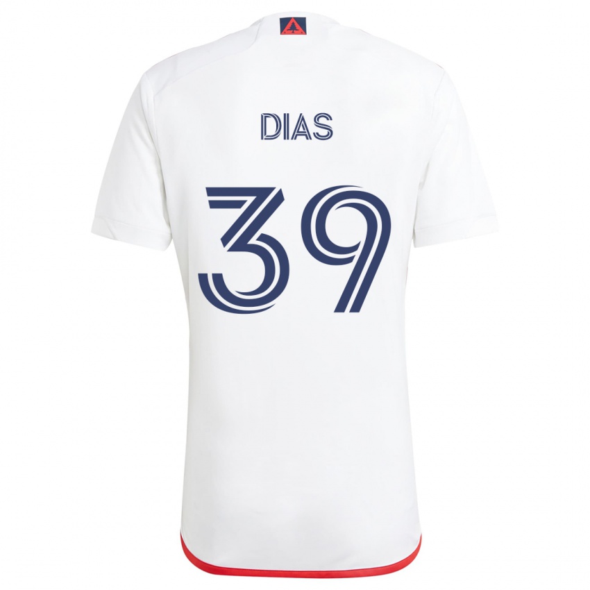 Niño Camiseta Marcos Dias #39 Blanco Rojo 2ª Equipación 2024/25 La Camisa Perú