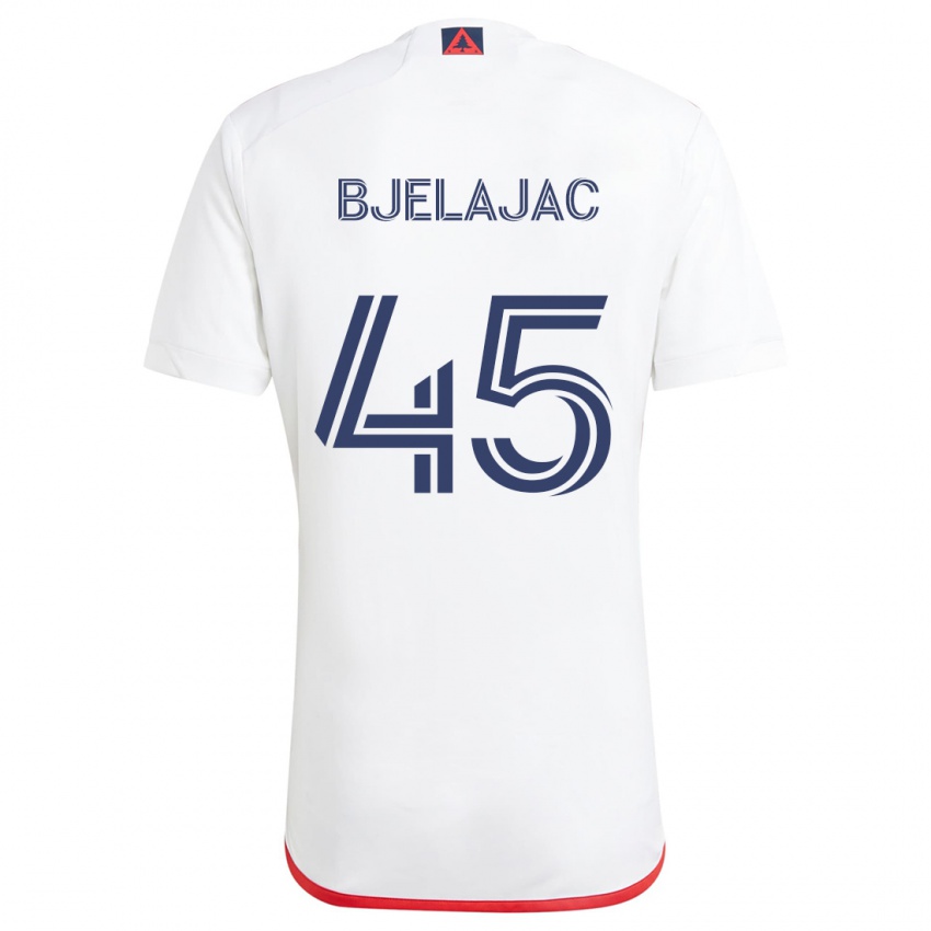 Niño Camiseta Andrej Bjelajac #45 Blanco Rojo 2ª Equipación 2024/25 La Camisa Perú