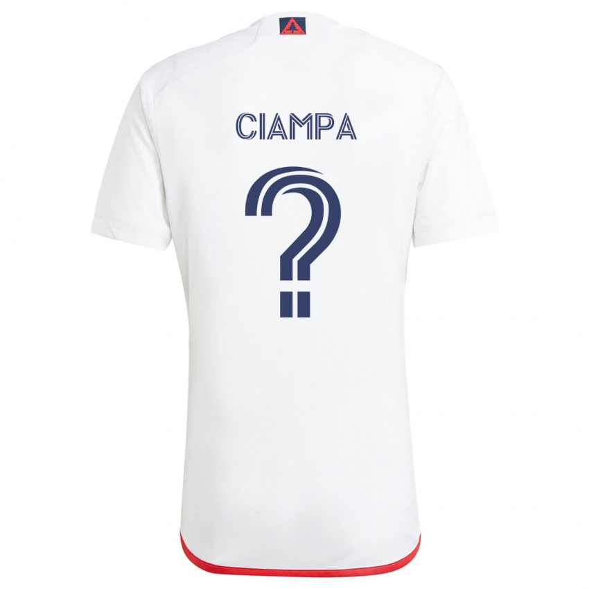 Niño Camiseta Giuseppe Ciampa #0 Blanco Rojo 2ª Equipación 2024/25 La Camisa Perú