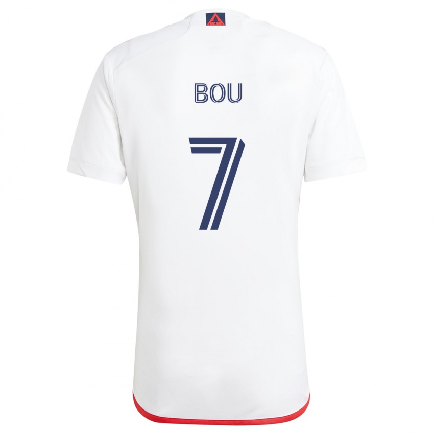 Niño Camiseta Gustavo Bou #7 Blanco Rojo 2ª Equipación 2024/25 La Camisa Perú