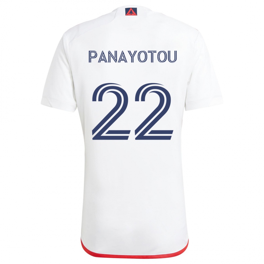 Niño Camiseta Jack Panayotou #22 Blanco Rojo 2ª Equipación 2024/25 La Camisa Perú